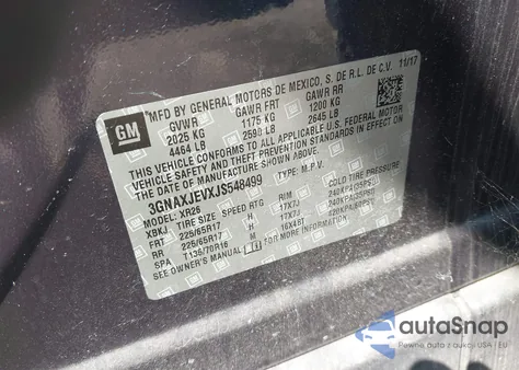 2018 Chevrolet Equinox Lt from USA, damaged, VIN 3GNAXJEVXJS548499